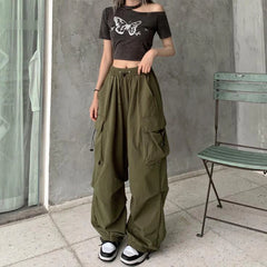 Shadowlass  -  Drawstring  hem Cargo Pants