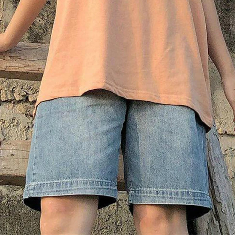 Shadowlass  -  Cute Knee Length Denim Shorts Jeans