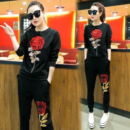 Shadowlass  -  2 piece sets womens outfits korean two piece women top and pants fall fashion women clothing tracksuit long sleeve casual