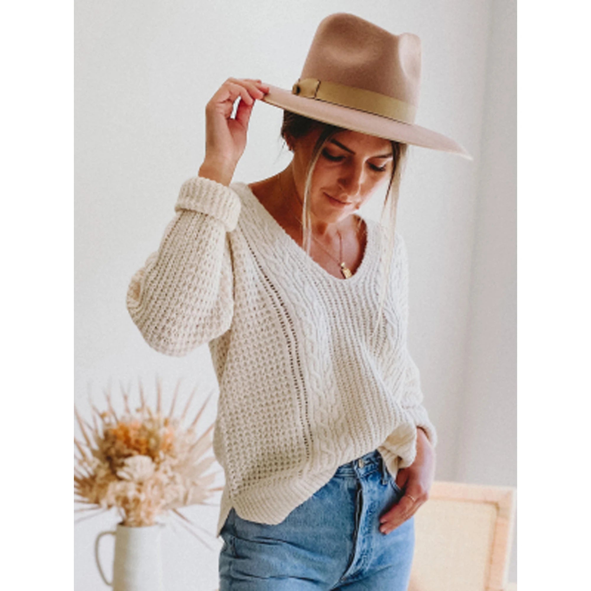 Shadowlass  -  Autumn Winter V-neck Women Knitted Pullover Elegant Sweet Knitting Hollow Out Top Women Solid Casual Sweater Jumper Knitwear