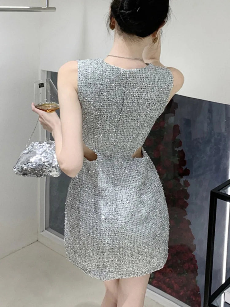 Shadowlass  -  Korean Elegant Fashion Luxury Slim Party Dresses For Women New High Street Sleeveless Sexy Summer Dress Y2k Vestidos