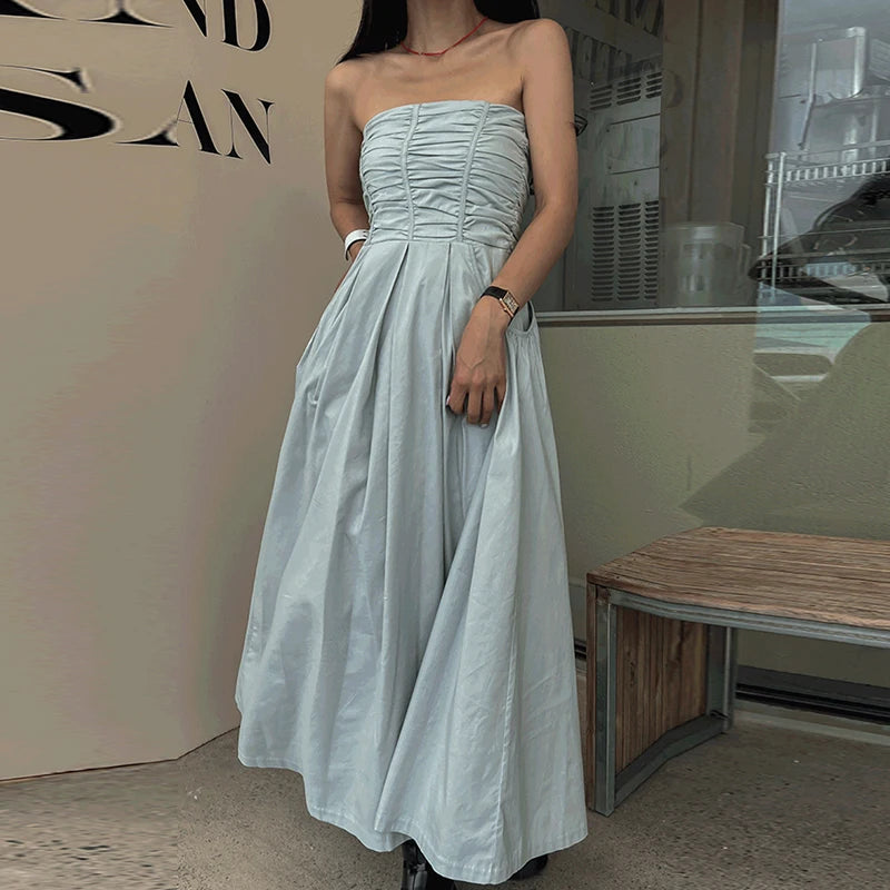 Shadowlass  -  New Backless Long Dress Women Elegant Sleeveless Strapless Party Dress Summer Holiday Wear