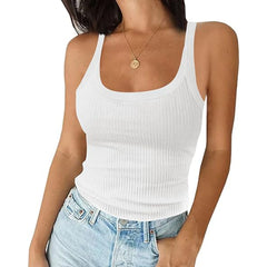 Shadowlass  -  Women's Summer Tank Top Sexy Scoop Neck Sleeveless Cotton Ribbed Camisole Shirts Basic Casual Workout Tees