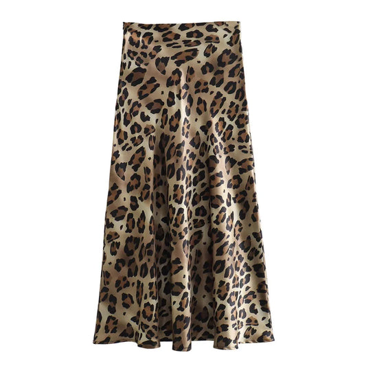 Shadowlass  -   Leopard Print Skirts For Women Vintage Midi Long Skirt Woman Clothing Y2k Streetwear Loose Female Summer Skirts