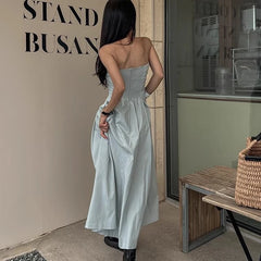 Shadowlass  -  New Backless Long Dress Women Elegant Sleeveless Strapless Party Dress Summer Holiday Wear