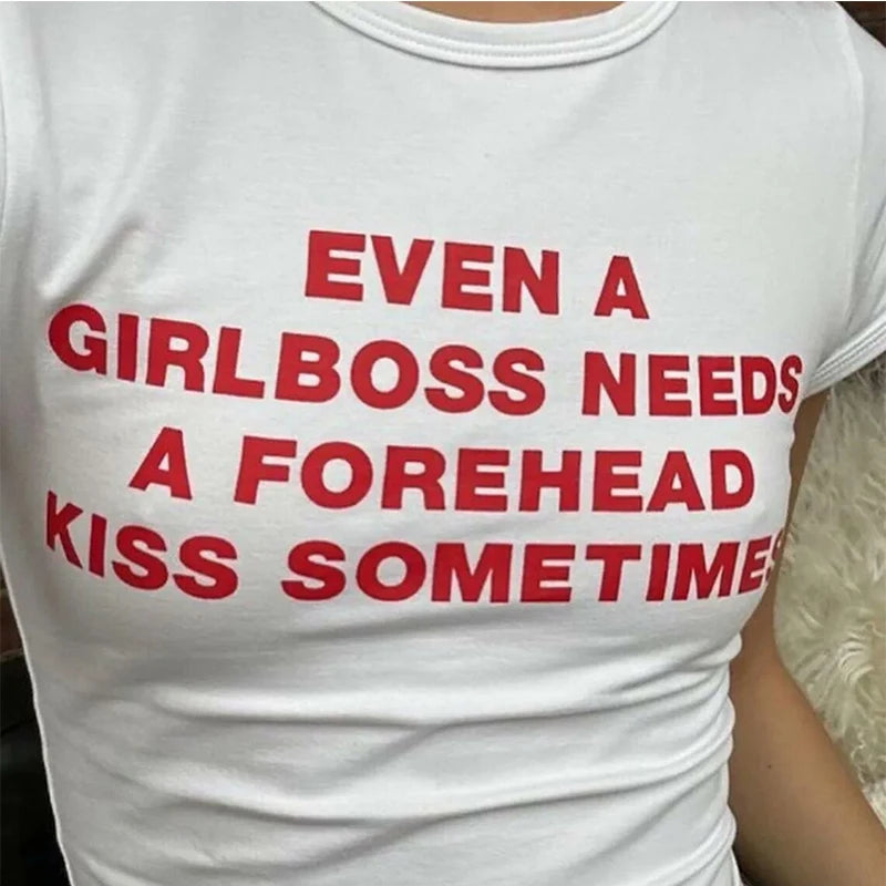 Shadowlass  -  Even A Girlboss Needs A Forehead Kiss Sometimes Shirt, Paris Hilton Shirt, Y2K Meme Shirt, Shirts That Go Hard, 2000's Y2k, Gen Z Meme Tee